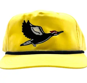 Woodpecker Rope Yellow SnapBack Cap Hat Collab Justin Stagner Southern Grandpa Custom Embroidered