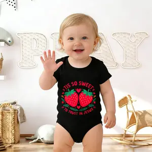 Tis So Sweet To Trust In Jesus Print Onesie Crew Neck Short Sleeve Bodysuit | Soft Comfortable Cotton Fabric Toddler Size For Newborn Casual Wear New Born, Baby Shower Gift