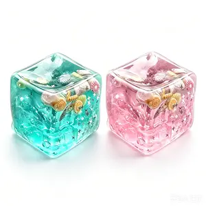 Stress Cube Sensory Fidget Toys for Anxiety Stress Relief, Slow Rising Fidget Cube Squeeze Toys, Squishy Cube Filled with Thick Substance, Ice Cube Stress Balls for Adults Kids birthday party favor gift stretchy play summer essential realistic rubik