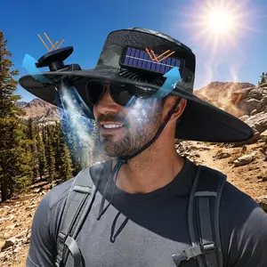 2026 New Solar Fan Hat with Misting Spray - Unisex Outdoor Cooling Fishing Hat for Men & Women, Solar Powered Fan Sun Hat, Hiking & Camping Gear, Perfect Father's Day Gift 2026