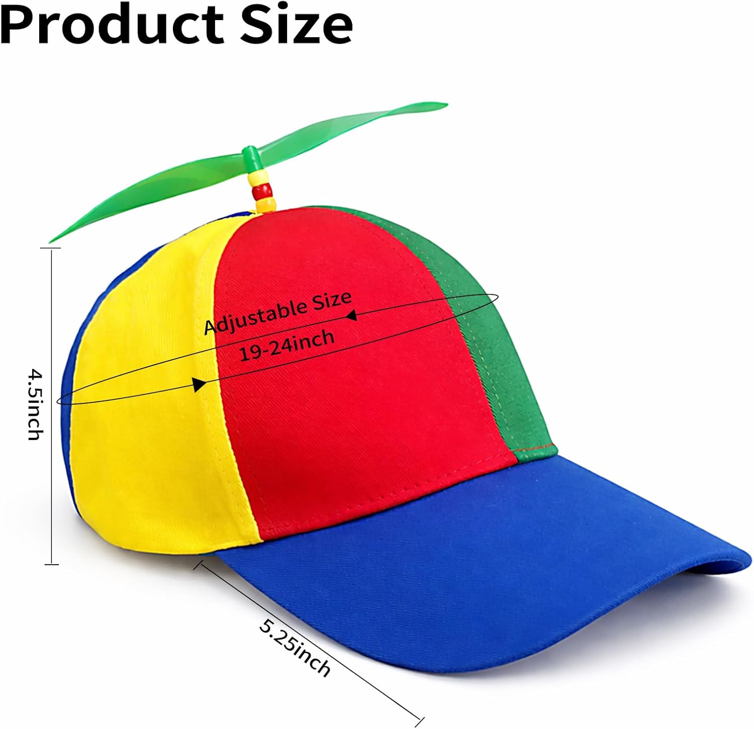 Colorful Propeller Hat Baseball Cap: Funny Adjustable Helicopter Cap Propeller Hat Adult Snapback Baseball Hat