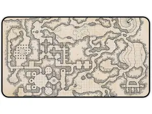 DnD Deskmat, Dungeon Cartography Map Mat, Fantasy Gaming Computer Desk Pad, D&D Office Decor for Players, RPG Gamer Gift, Adventure Theme Desk Mat