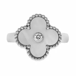 Pre-owned Van Cleef & Arpels Vintage Alhambra Ring Size 51