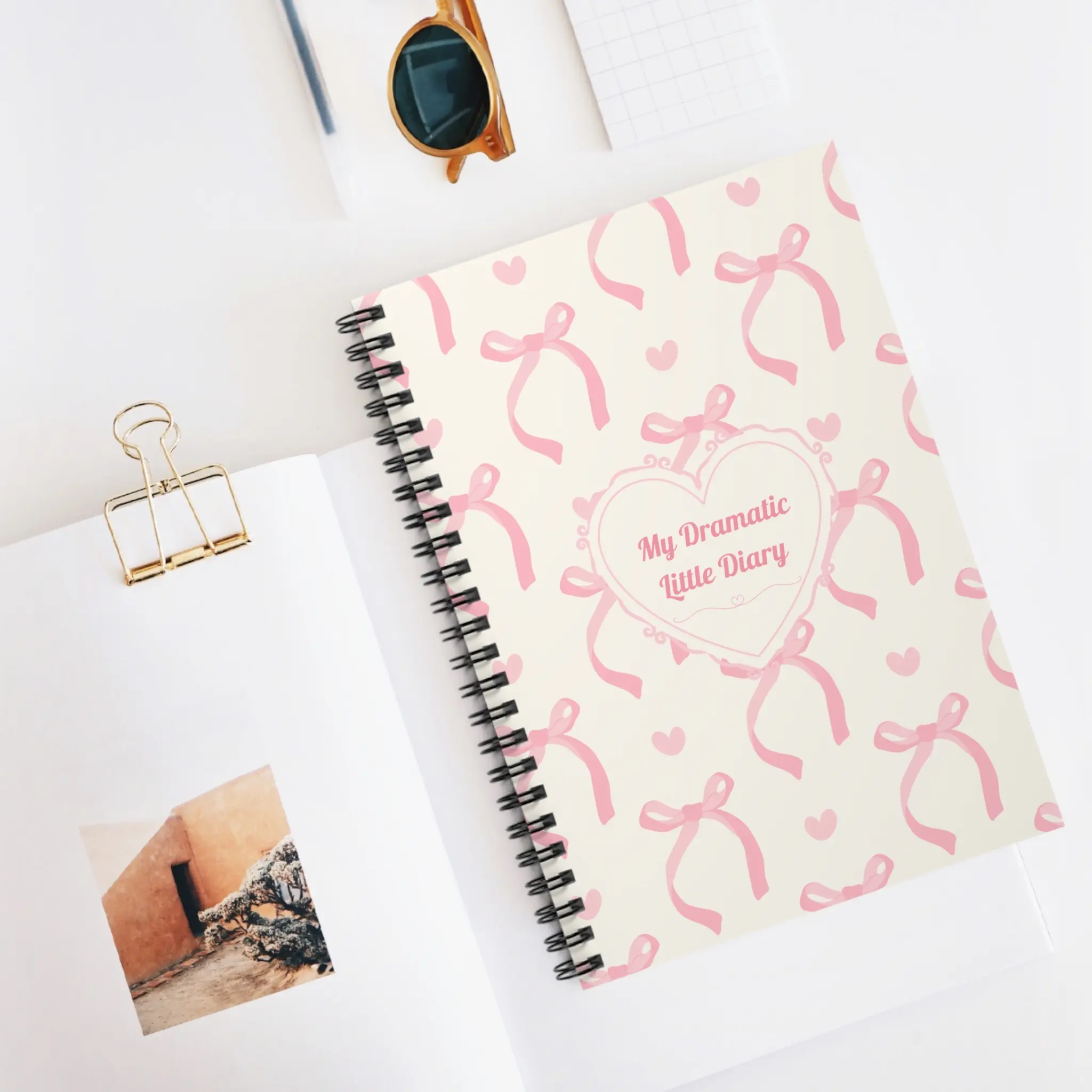 'My Dramatic Little Journal' – Pink Coquette, 118 Ruled Pages for Brain Dumps, Ideas, Manifestations, Dreams, To-Do Lists & Personal Diary – Perfect for Goal Setting, Creative Writing, Daily Inspiration & Organization
