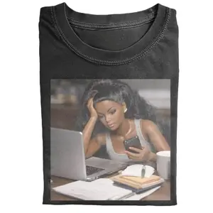 Black Doll Girl Funny Meme T-Shirt, Doll Face Graphic Tee, Viral Reaction Meme Shirt, Y2K Aesthetic Tee, Trendy Internet Humor Shirt, Girly Streetwear Outfit, Gift for Her, Casual Style, Fast Shipping USA