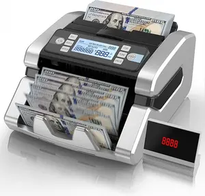 Money Counter Machine, Value Counting, UV/MG/IR/MT/DD Counterfeit Detection, USD/EUR Bill Counter, Add and Batch Modes, Cash Counting Machine 1300 Bills/min