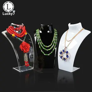 Acrylic Mannequin Necklace Jewelry Display Holder Pendant Earrings Decorate Exhibition Display Stand Shelf