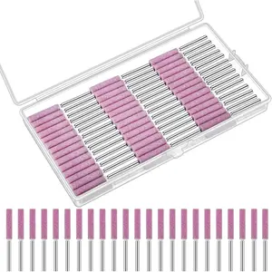 50 count Chainsaw Sharpener Bits with Box Chainsaw Sharpening Bits File Burr Grinding Stone File Polishing Grinding Tool for Chain  Stone  , 3/16 Inch/ 4.8 mm