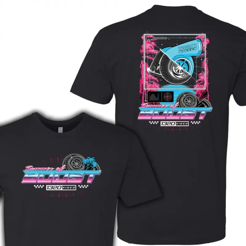 Men's Summer of Boost Tshirt with Retro Neon Graphic Print, 100% Soft Cotton Shortsleeve Menswear, JDM Racing Streetwear, Top, Apparel, Men's T Shirts, Fabric, T-Shirt, Fashion Apparel