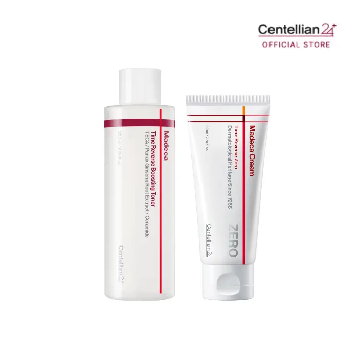 [Centellian24] Madeca Time Reverse Zero Duo | Boosting Toner 250ml + Time Reverse Zero Cream 80ml | Firming, Hydration & Sensitive Skin Care | Korean Skincare