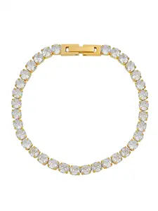 Stainless Steel Tennis Bracelet, Fashionable Bangle, Prong Bracelet, Elegant Minimalist Bangle, Fashionable Jewelry for Women, Trendy All-match & Exquisite Jewelry for Birthday Gift