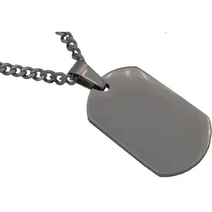 Blackjack Men's Black SS Dog Tag Necklace BJP195B