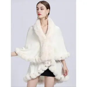 Elegant Women’s Faux Fur Shawl Wrap, Trendy Solid Shawl, Ideal for Air-Conditioned Rooms, Warm and Comfortable for Home and Parties, Fall & Winter Fashion