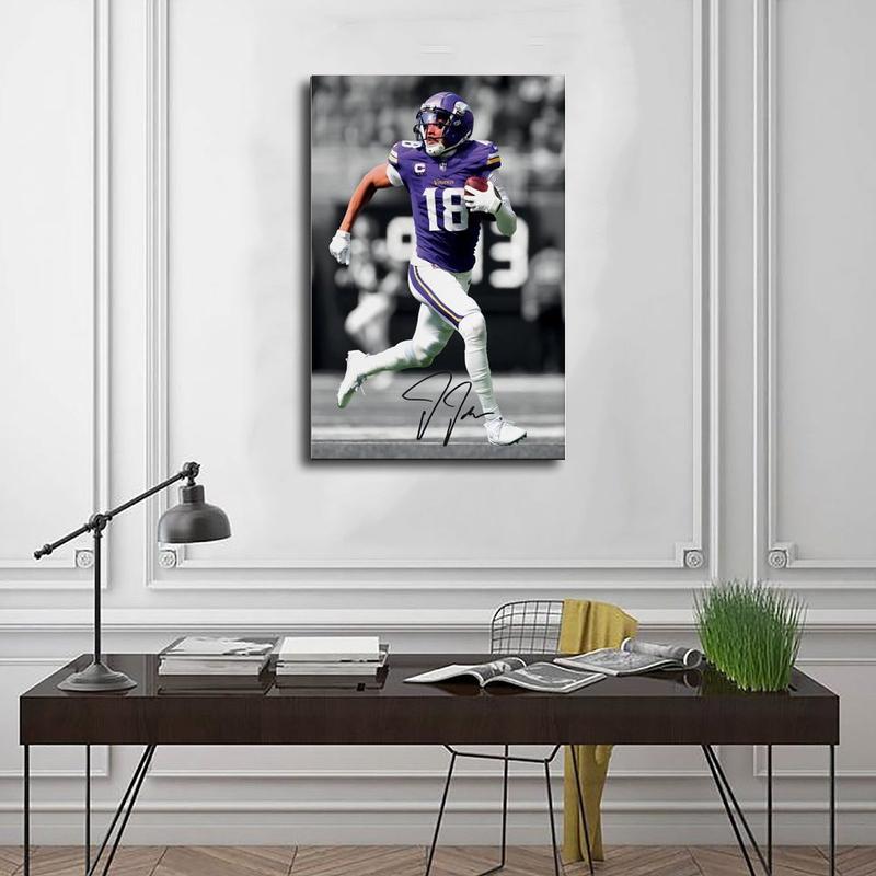 Justin Jefferson American Football Sports III Canvas Poster Wall Art Decoration For Home Bedroom Office Living Dorm Room Decor Boys Girls Gift