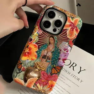 Retro Creative Virgin Mary Protective case, fun design, compatible with iPhone 17 Pro Max, 17Air, 16 Pro, 15 Plus, 14, 13, 12 and 11, TPU full screen, shockproof, stylish, scratch-resistant, soft silicone material, drop-proof