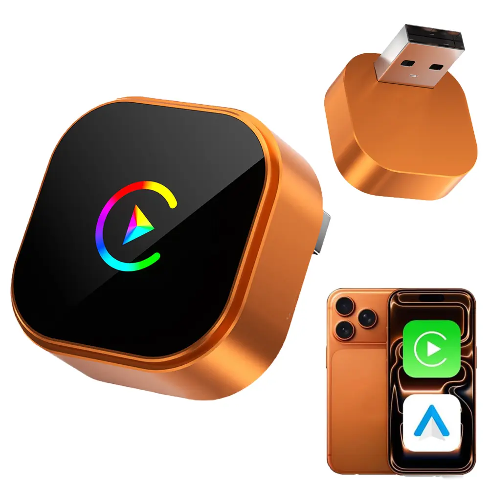 Father's Day Gift,2-in-1 Wireless Carplay Adapter for iPhone,Wired CarPlay to Wireless,Android Auto Mini USB Design with Fast Stable Connection Car Play for Apple iOS 10+, Android 11+ Version