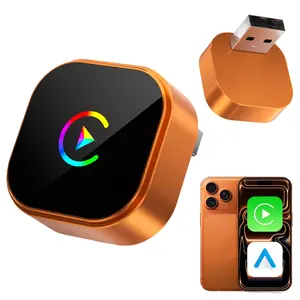 2-in-1 Wireless Carplay Adapter for iPhone,Wired CarPlay to Wireless,Android Auto Mini USB Design with Fast Stable Connection Car Play for Apple iOS 10+, Android 11+ Version