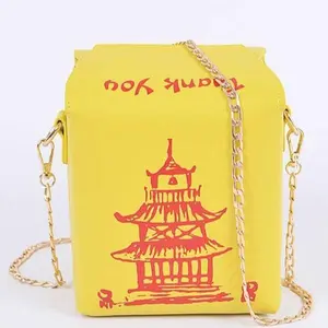 Take Out Box Clutch Purse Yellow