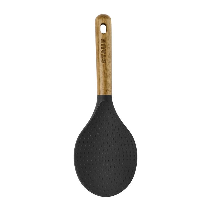 STAUB Silicone Kitchen Tools, Wood Handled Rice Spoon
