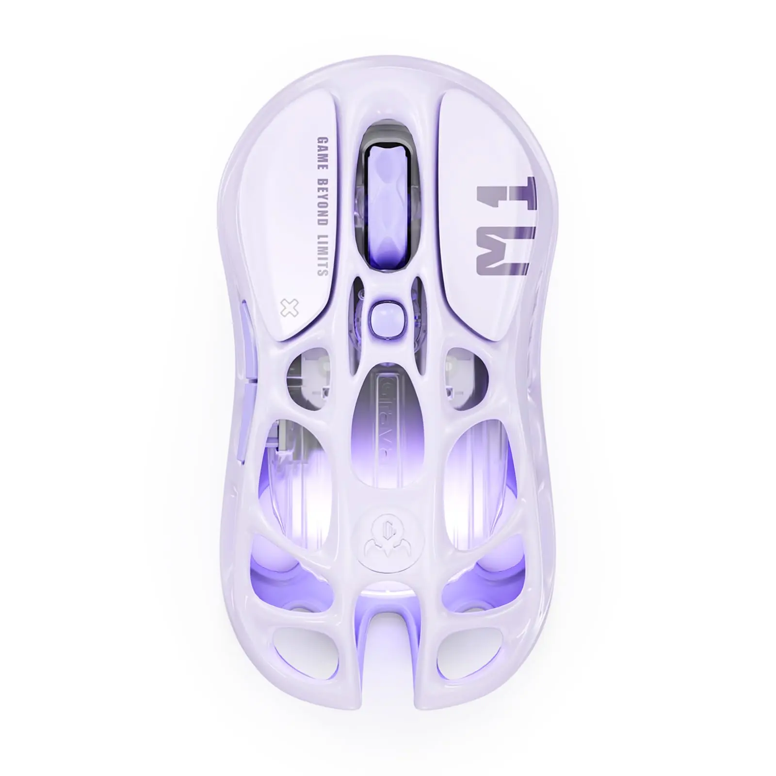 GravaStar Mercury M1 Pro Gaming Mouse Lavender Purple, Lightweight Magnesium Alloy, 26,000 DPI, PAW3395DM Sensor, 5 Programmable Buttons, Support Wired/2.4GHz/BT, Up to 200 Hours Battery Life