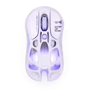 GravaStar Mercury M1 Pro Gaming Mouse Lavender Purple, Lightweight Magnesium Alloy, 26,000 DPI, PAW3395DM Sensor, 5 Programmable Buttons, Support Wired/2.4GHz/BT, Up to 200 Hours Battery Life