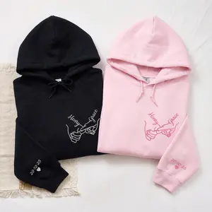 Custom Pinky Promise Embroidered Hoodies – Matching Couple Hoodie For Valentine’s Day