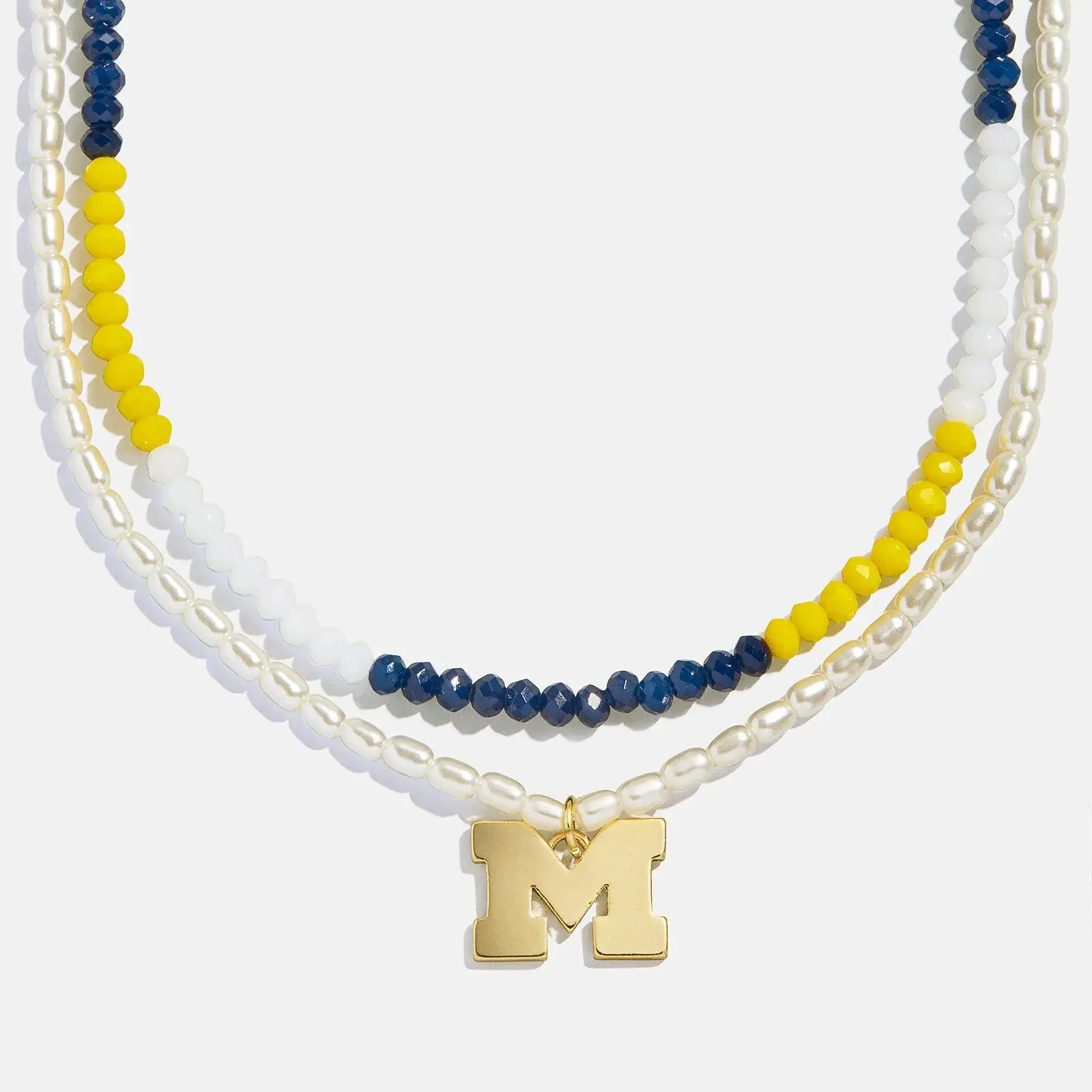 University of Michigan Beaded Logo Necklace Set - University of Michigan