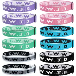 WWJD Bracelets Webbing What Would  Do Bracelet for Men Women Adjustable Christian Woven Wristbands Bulk Religious  Accessories Gifts