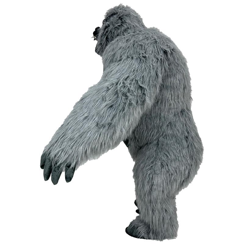 2.6m Gray Giant Gorilla Mascot Inflatable Costume Plush Jumpsuit Halloween Adult Cosplay Party Carnival Dress Up Suit w/Battery