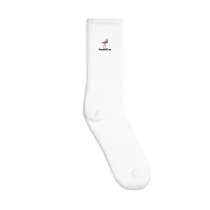 Embroidered Flamingo Socks