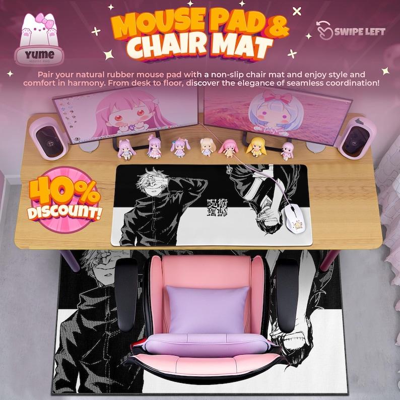 Jujutsu Kaisen Gojo & Geto Gaming Mouse Pad, Black and White Anime Desk Mat, Sorcerer Battle Pad, Stylish Manga Gift, Gojo Satoru Desk Mat