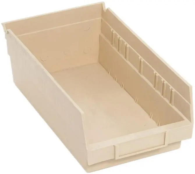 Quantum Storage QSB102IV Economy Plastic Shelf Bin Organiser - Ivory, 11.62x6.62x4 in