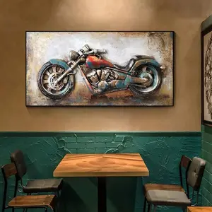 Motorcycle Pattern DIY Diamond Art Painting Kit without Frame, DIY 5D Diamond Art Painting Kit, Wall Art Decor for Home Living Room Bedroom, Diamond Painting Kits