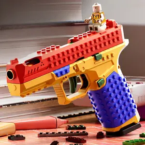 Christmas Birthday Gift for Boys Girls Automatic Launching Building Block Gun, Stem Construction Set with Realistic Launch Mechanism