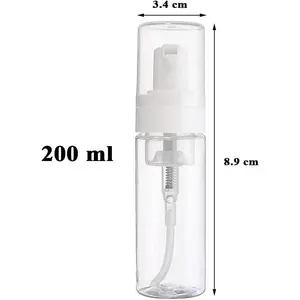 2Pcs 7oz(200ml) Transparent Empty Portable Plastic Foaming Dispenser Spray Bottle with Foam Pump for Travel Soap