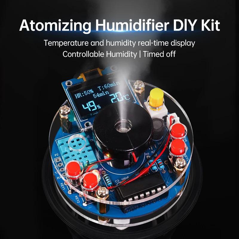 Diy USB Humidifier Mist Electronic Escape The Digital Age  Oled Display Temperature And Humidity Spray Circuit Board Manufacturing Welding Practice