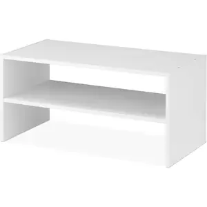Stackable 2-Shelf Shoe Rack, White, 24 inches