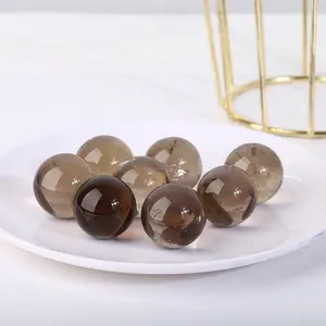Natural Smoky Quartz Mini Spheres decorative ornaments for home living room for purification and energy cleansing.