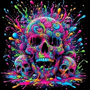 Skull Pattern DIY Diamond Arts Colorful Painting Kit without Frame, DIY 5D Diamond Arts Colorful Painting Kit, Wall Art Decor for Home, Diamond Painting Kits
