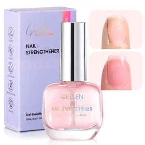 Gellen Nail Strengthener, 8-In-1 Nail Repair Serum Growth for Hardener Thin Brittle Damaged Nails, Air Dry Clear Nail Growth Care Treatment, Keratin Calcium Formula, Cherry Blossom Scent Aloe Daily Gentle Jojoba