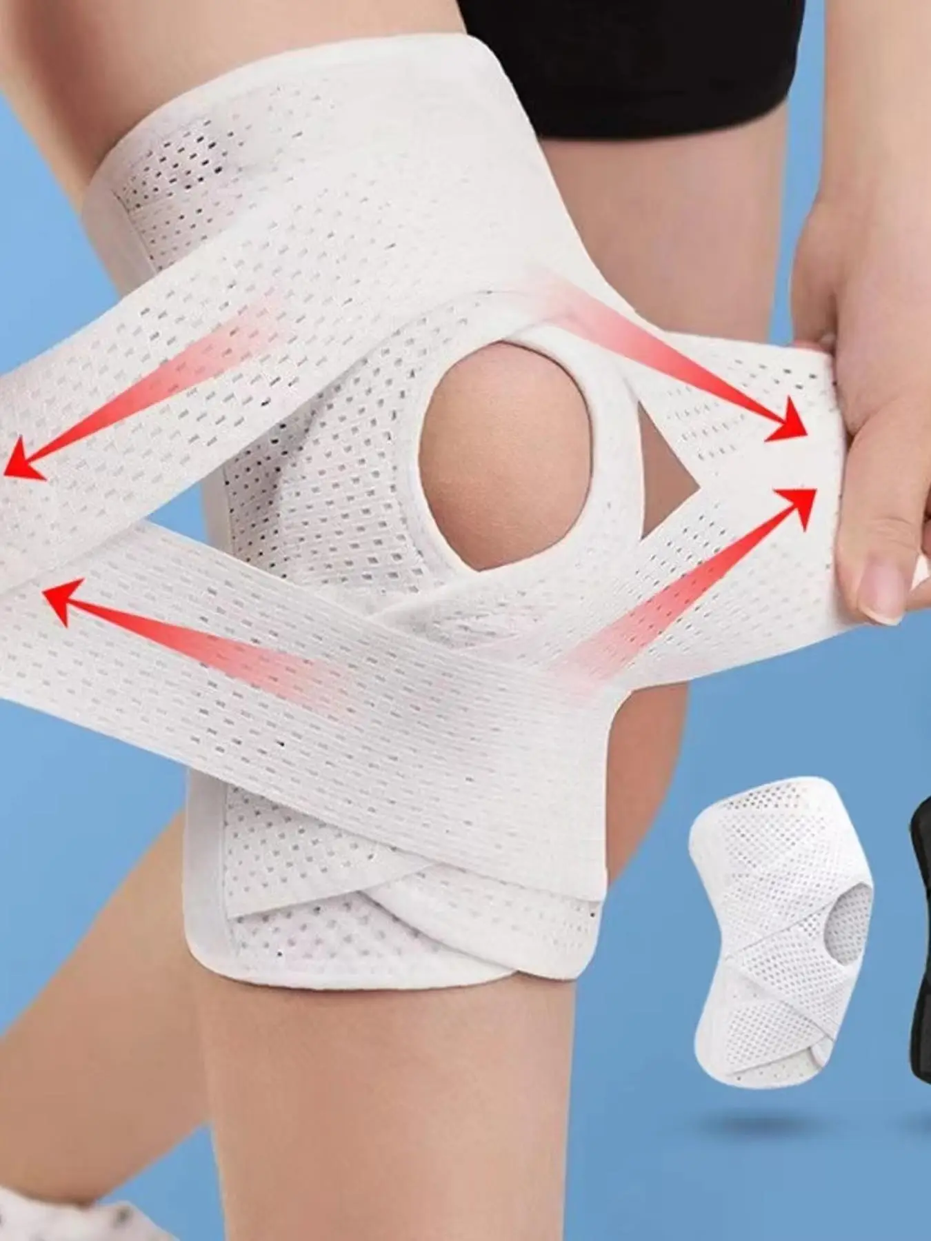 Unisex's Plain Cut Out Design Sports Knee Pad, Sporty Breathable Knee Pads, Sports Knee Protector for Men & Women