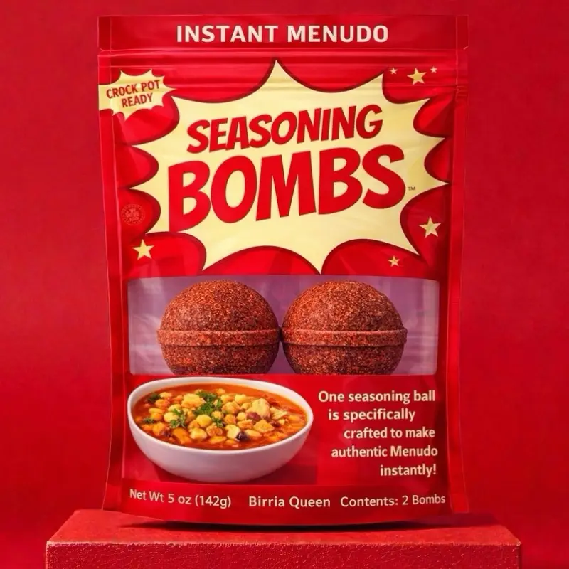 Menudo Seasoning Bombs – Crockpot-Ready Red Chili Spice for Authentic Instant Menudo Soup (2 Pack, 5 oz)