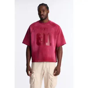 Money Short Sleeve Raglan Sweatshirt - Burgundy