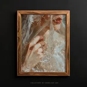 Unframed, Room Decor, Elegant Victorian Woman Portrait, Moody Antique Art Print, Victorian Decor, Moody Printing, Victorian Aesthetic Lace Dress Antique Art Print