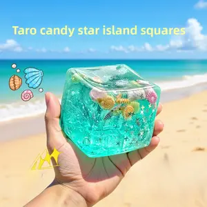 SKYQITIAN 3D Cartoon Stress Relief Squeeze Toy - Simulation Cube, Island Block Design Stress Relief Toy for Kids