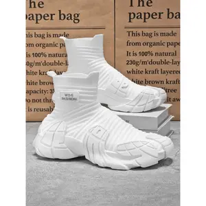 Men's Fabric High-Top Sneakers, Stylish and Comfortable Footwear for Everyday Wear, Perfect for Casual Outings and Sports Activities, Athletic Sneakers