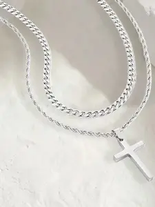 Cross Pendant Necklace for Men, Versatile and Cool, Long Sweater Chain, Unique Hip-Hop Style, Perfect for Everyday Wear