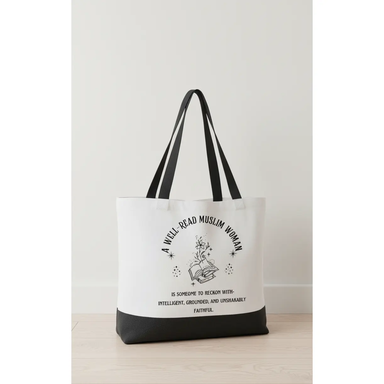 Well-Read Muslim Woman Tote Bag - Faith & Knowledge Inspired Canvas Bag