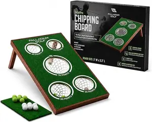 Palladium Golf Chipping Game Board - Solid Wood Golf Game Cornhole Set - Heavy Duty Practice and Play Equipment