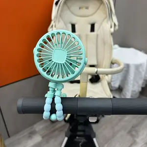 Creative Octopus Baby Stroller Fan, Rechargeable Clip Fan, Foldable Mini Silent Clip Fan Desktop & Outdoor Cooler, Travel Accessory, Holiday Gift
